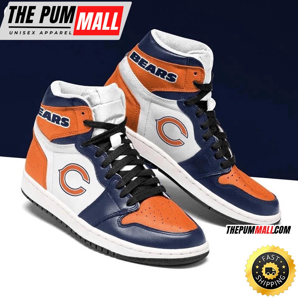 NFL Chicago Bears Blue White Orange Sneaker Air Jd 1 High Sneakers