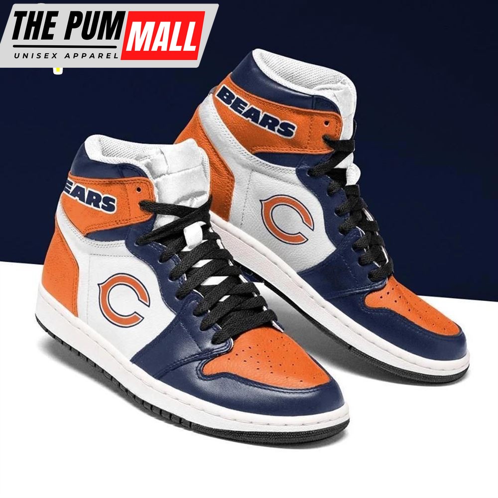 NFL Chicago Bears Blue White Orange Sneaker Air Jd 1 High Sneakers