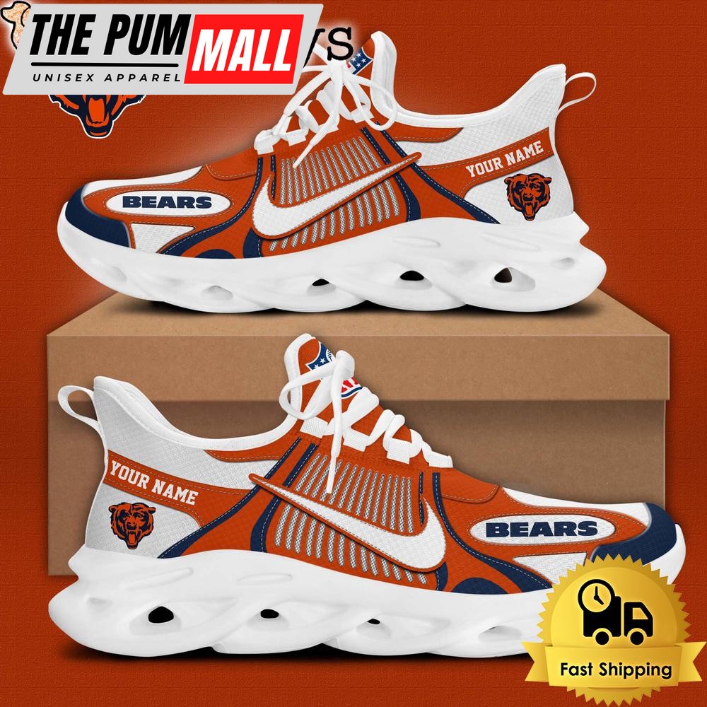 NFL Chicago Bears Blue White Stripes Logo Custom Clunky Max Soul Shoes