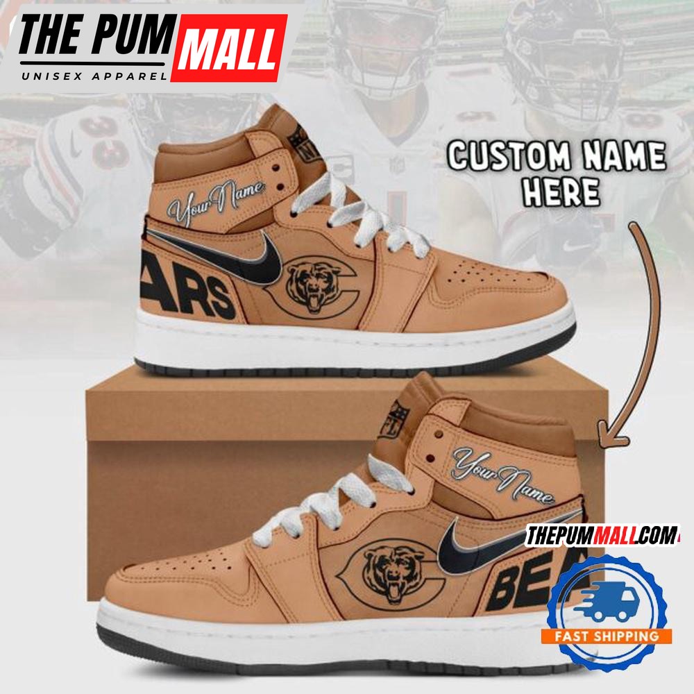 NFL Chicago Bears Brown Air Jd 1 Hightop Shoes