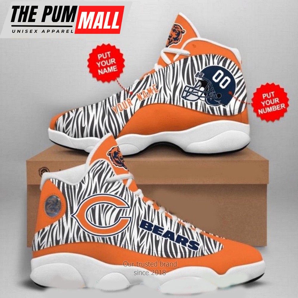 NFL Chicago Bears Camo Football Team 11 Air Jd 13 Sneaker Shoes