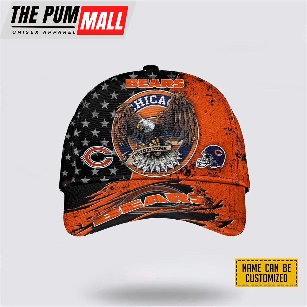 NFL Chicago Bears Cap 3D Personalized Classic Eagles Hats Show Your Team Spirit In Style