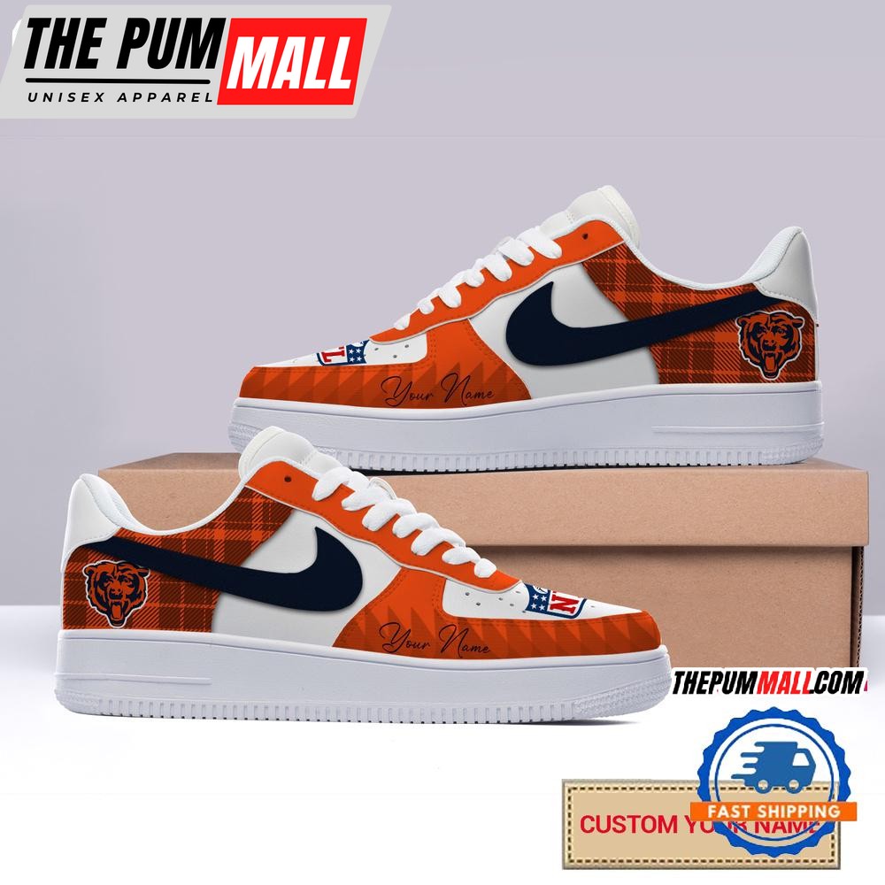 NFL Chicago Bears Christmas Logo Pattern Custom Air Force 1 Shoes Sneaker