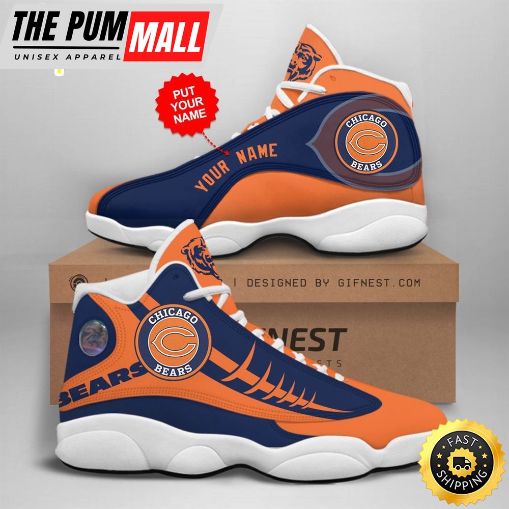 NFL Chicago Bears Custom Name Air Jd 13 Shoes V1