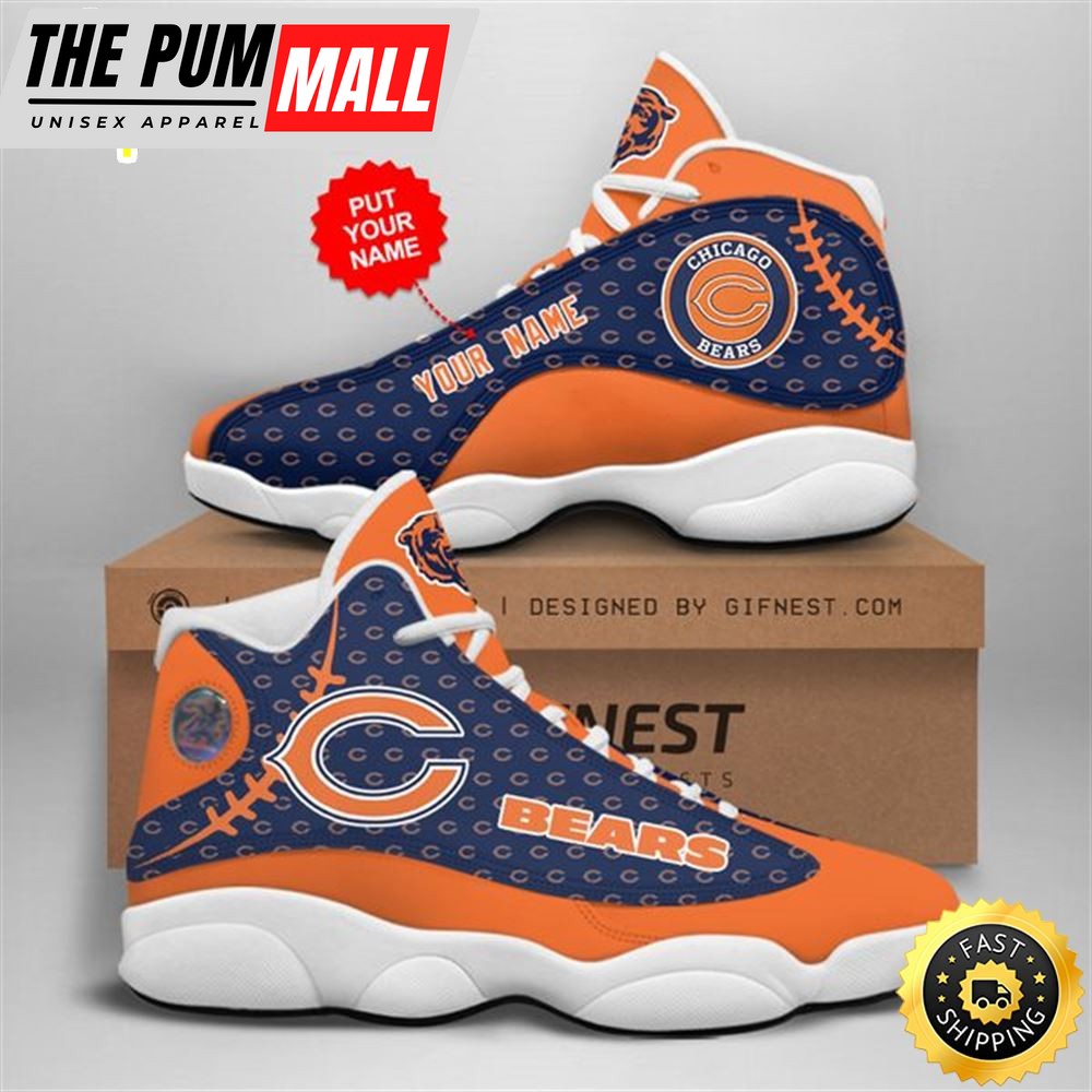NFL Chicago Bears Custom Name Air Jd 13 Shoes V3