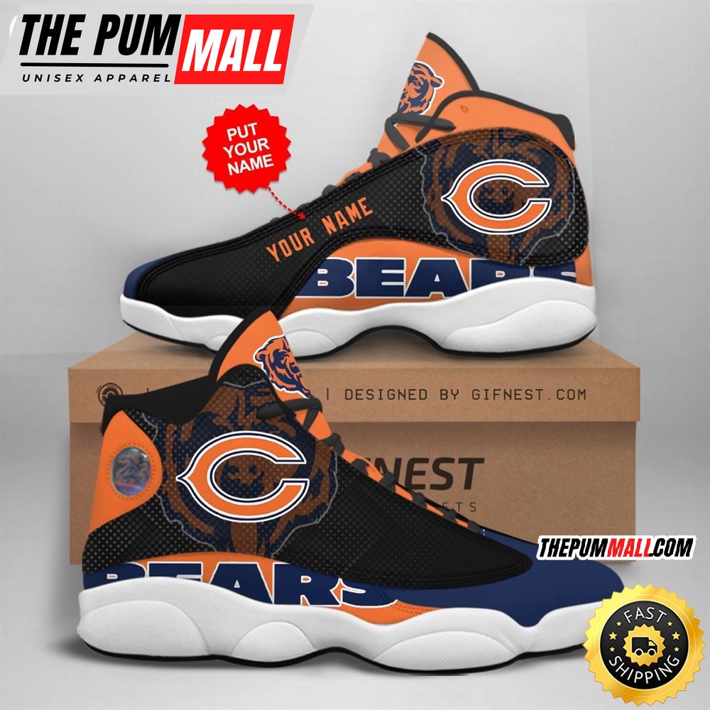 NFL Chicago Bears Custom Name Air Jd 13 Shoes V4