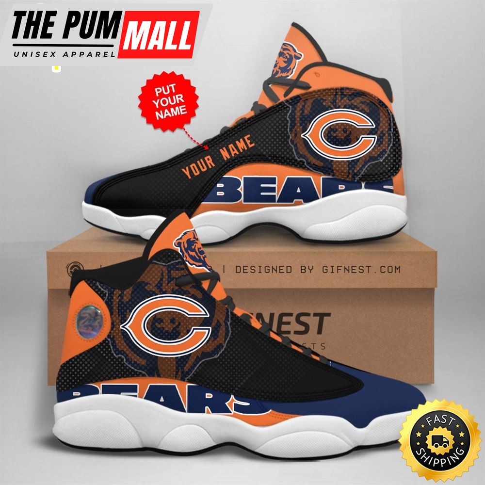 NFL Chicago Bears Custom Name Air Jd 13 Shoes V4