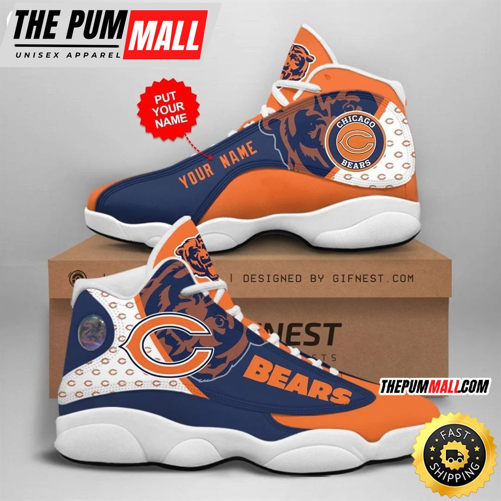 NFL Chicago Bears Custom Name Air Jd 13 Shoes V5