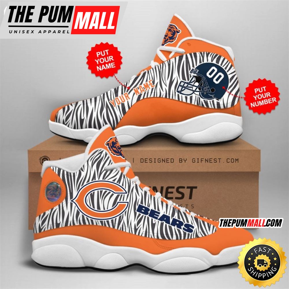 NFL Chicago Bears Custom Name Number Air Jd 13 Shoes V2