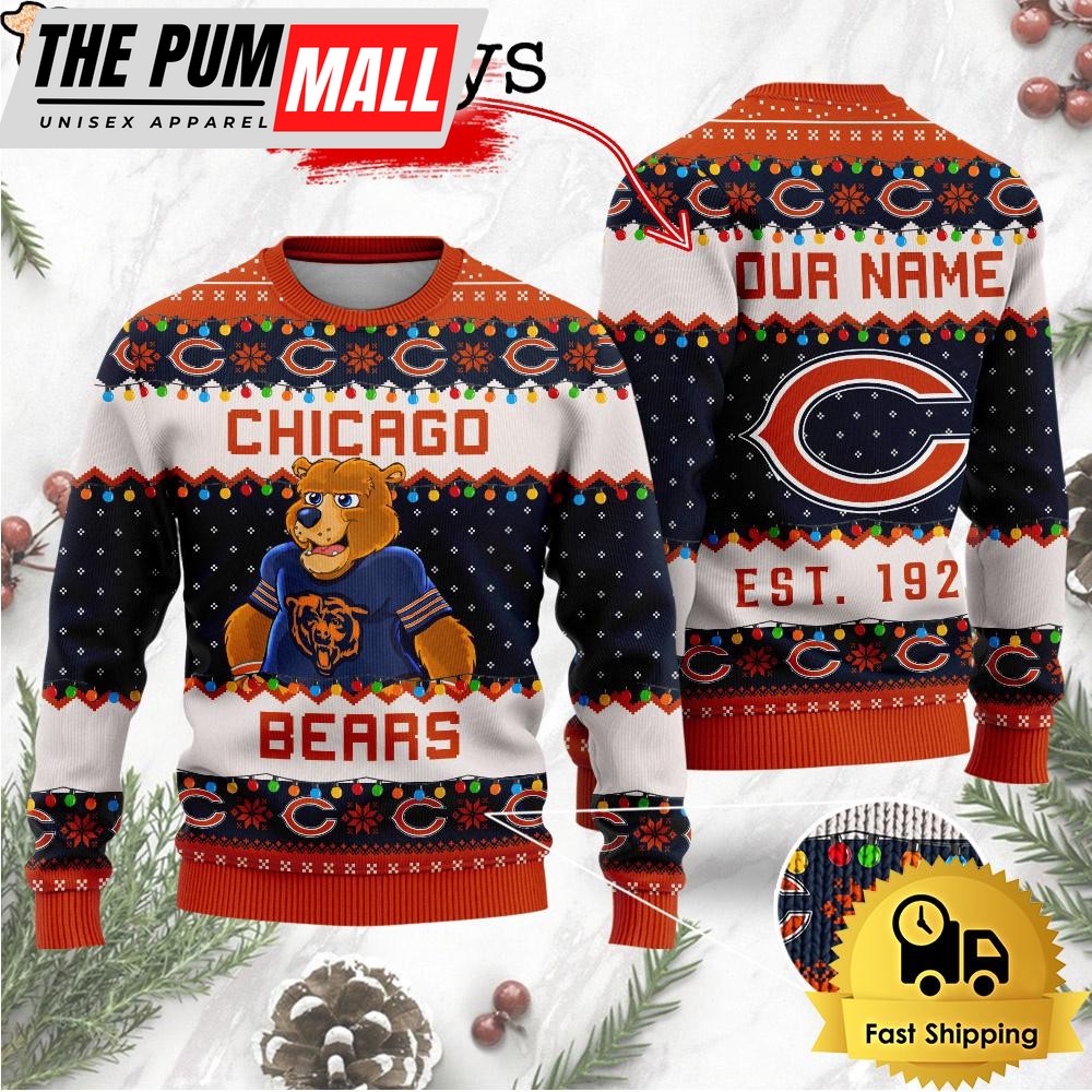 NFL Chicago Bears Cute Mascot Custom Ugly Christmas Sweater