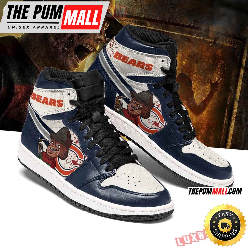 NFL Chicago Bears Dark Blue White Monster Air Jd 1 High Sneakers