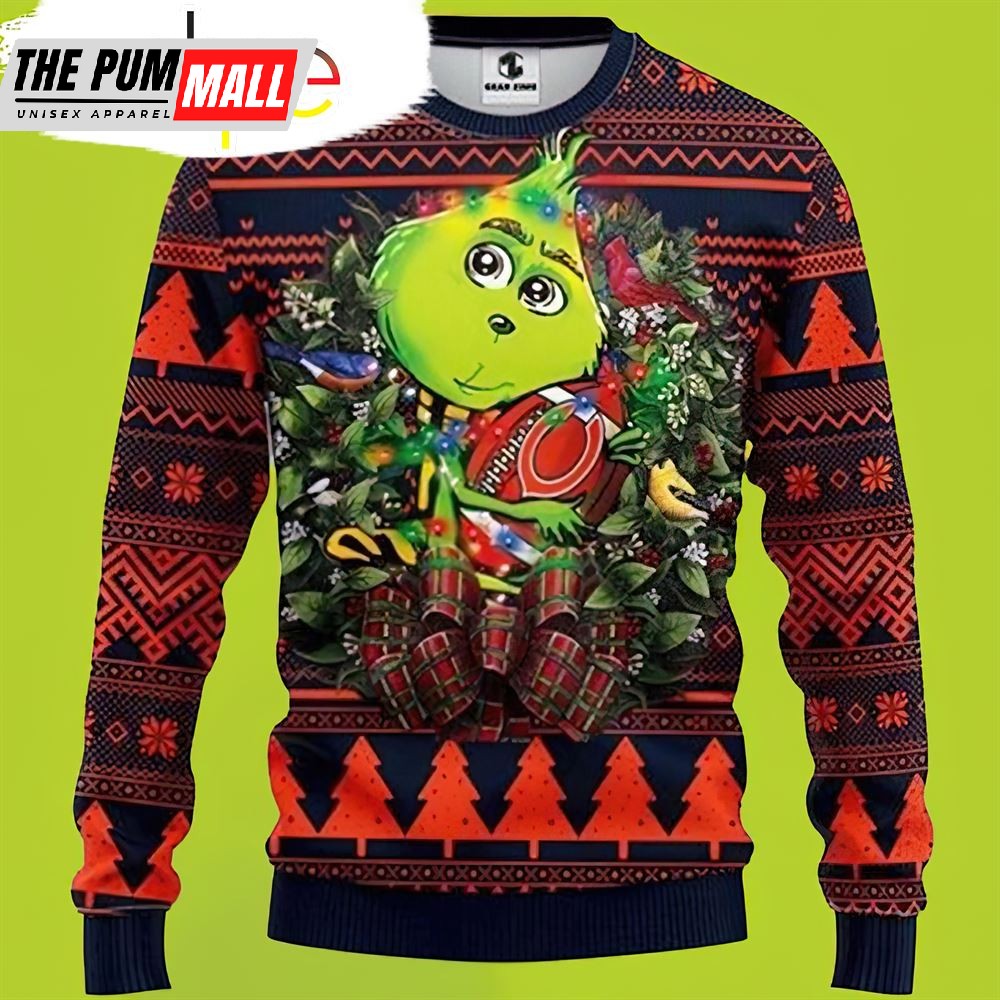 Nfl Chicago Bears Grinch Hug Christmas Sweater