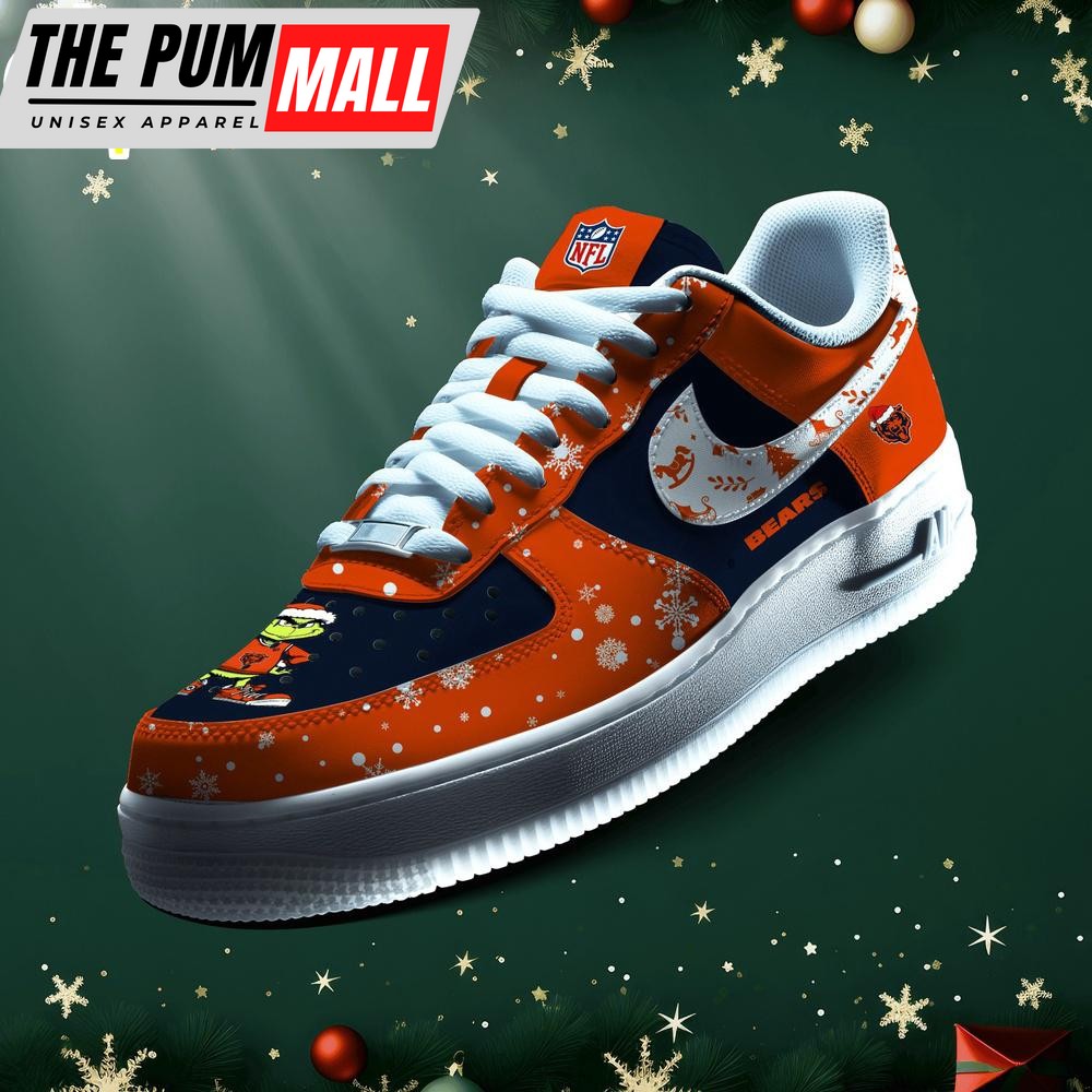 NFL Chicago Bears Grinch Merry Christmas Sport Air Force 1 Shoes