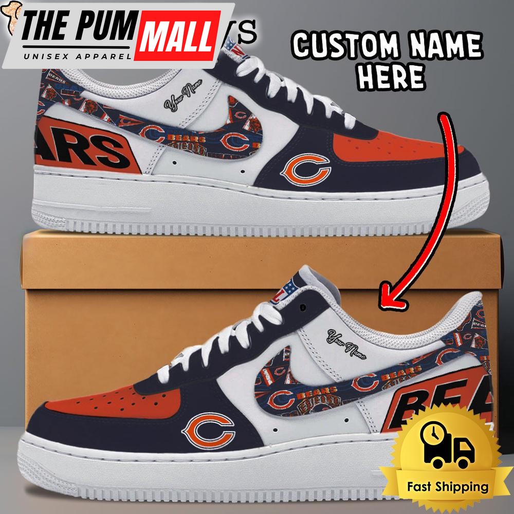 NFL Chicago Bears Logo Team Design Custom Air Force 1 Shoes