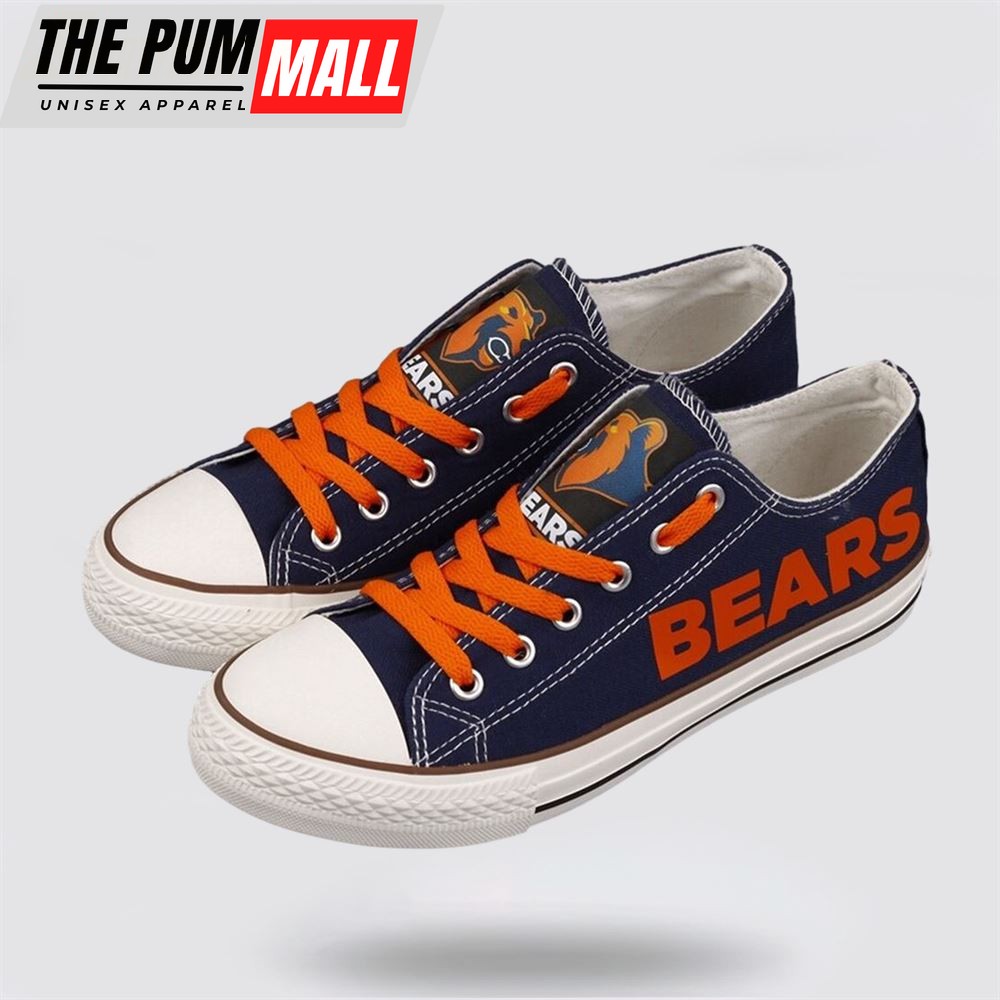 NFL Chicago Bears Low Top Canvas Shoes Sport Sneakers Dominate The Streets With Authentic Nfl Style
