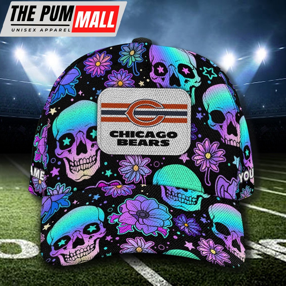 NFL Chicago Bears Special Football Skull Halloween Custom Baseball Cap