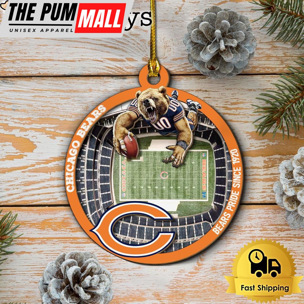 NFL Chicago Bears StadiumView Layered Wood Christmas Ornament Limited Edition