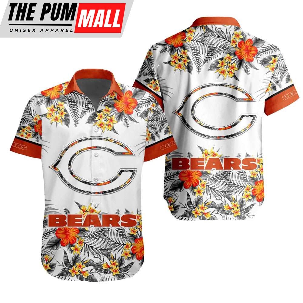 NFL Chicago Bears Tropical Floral Hibiscus Hawaiian Shirt