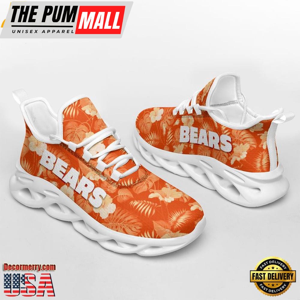 NFL Chicago Bears Tropical Flowers Max Soul Shoes , Running Sneakers Shoes