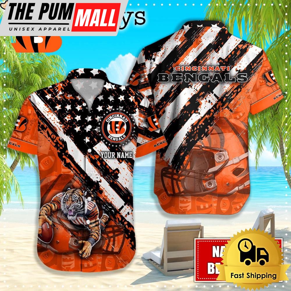 NFL Cincinnati Bengals American Flag Custom Hawaiian Shirts