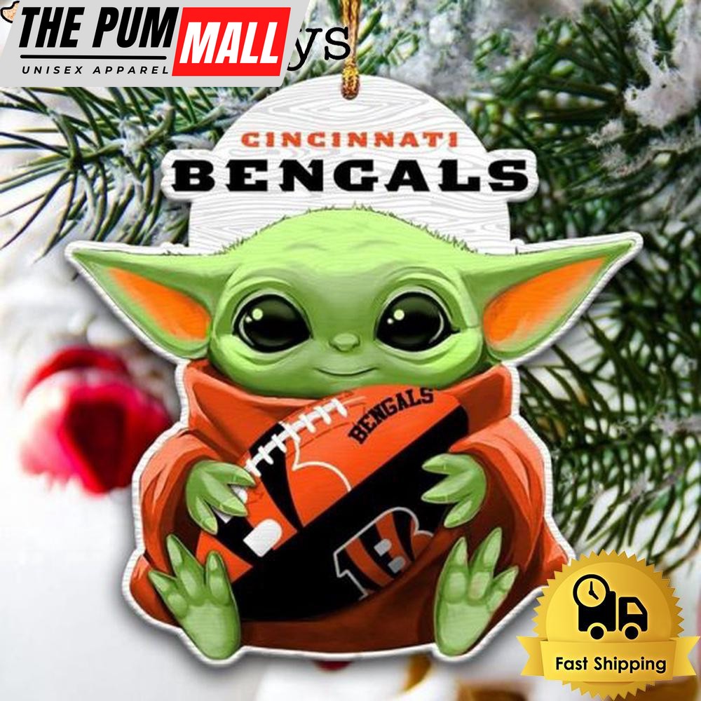 NFL Cincinnati Bengals Baby Yoda Christmas Tree Ornament Limited Edition