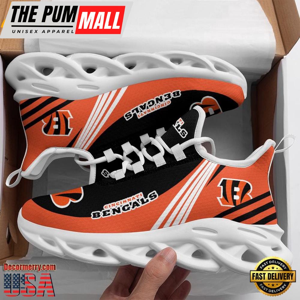 NFL Cincinnati Bengals Basic Logo Max Soul Shoes , Running Sneakers Shoes