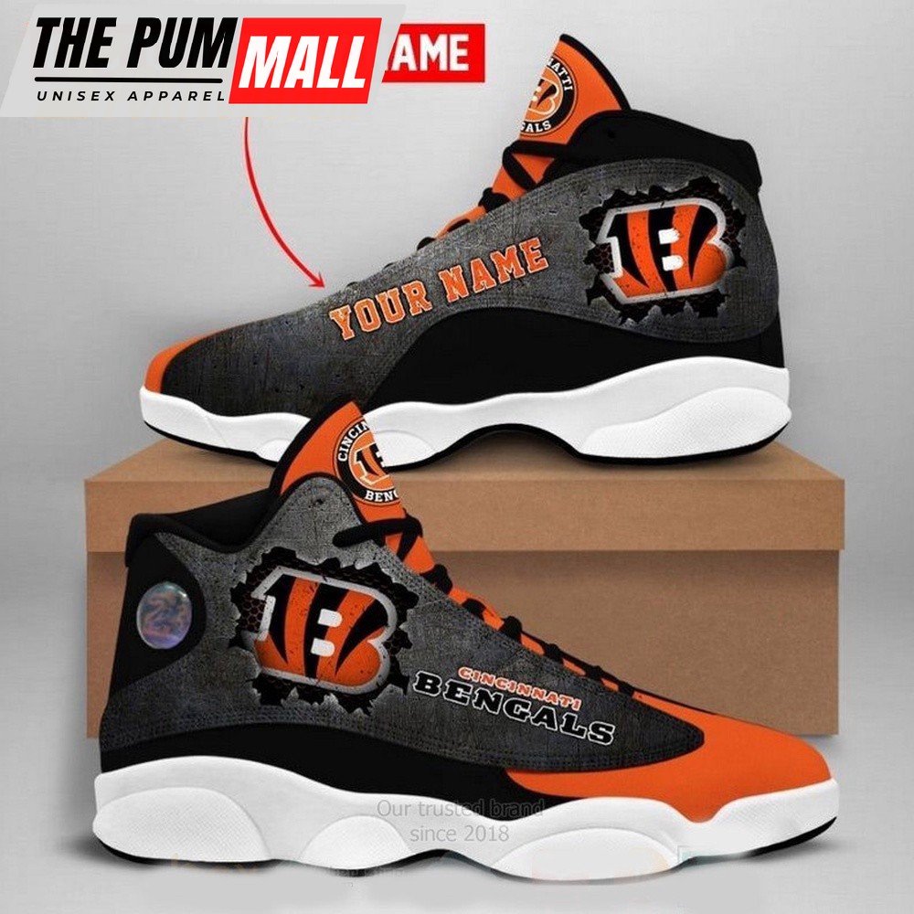 NFL Cincinnati Bengals Custom Name Air Jd 13 Shoes