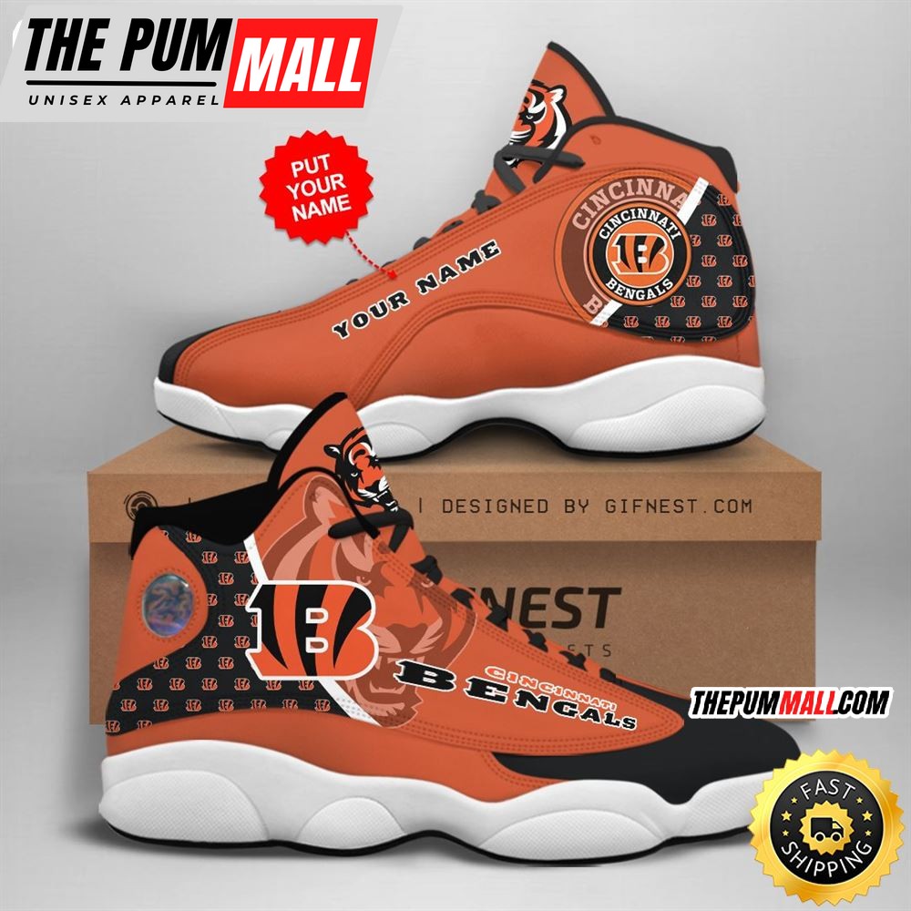 NFL Cincinnati Bengals Custom Name Air Jd 13 Shoes V1