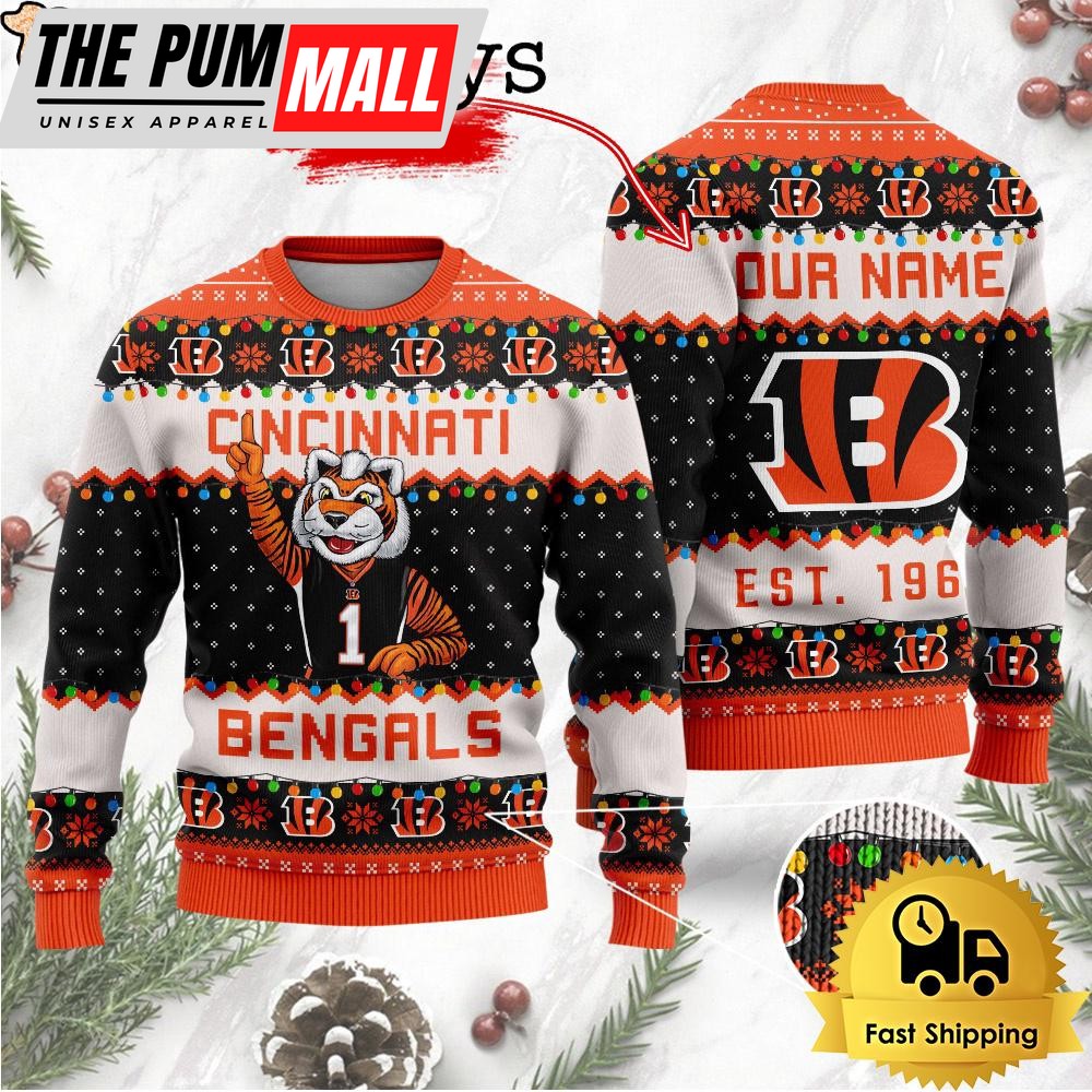 NFL Cincinnati Bengals Cute Mascot Custom Ugly Christmas Sweater