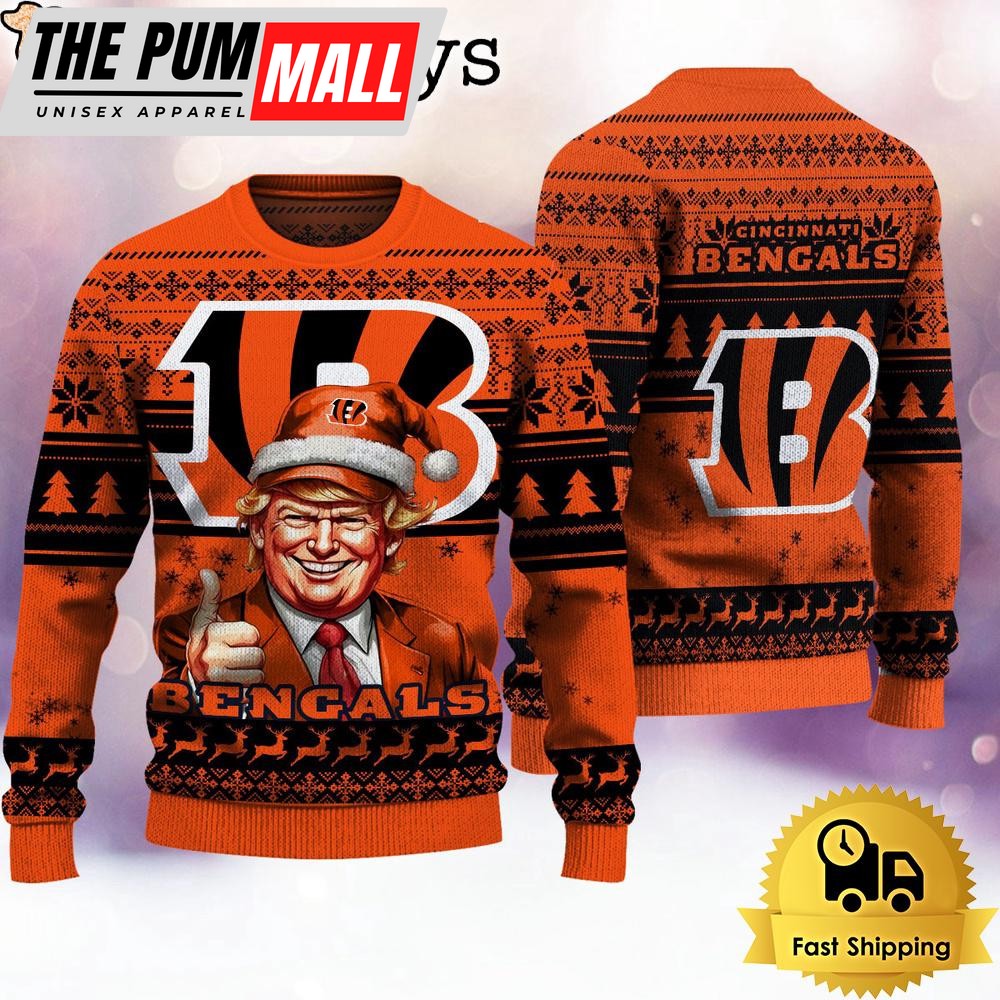 NFL Cincinnati Bengals Donald Trump Ugly Christmas Sweater