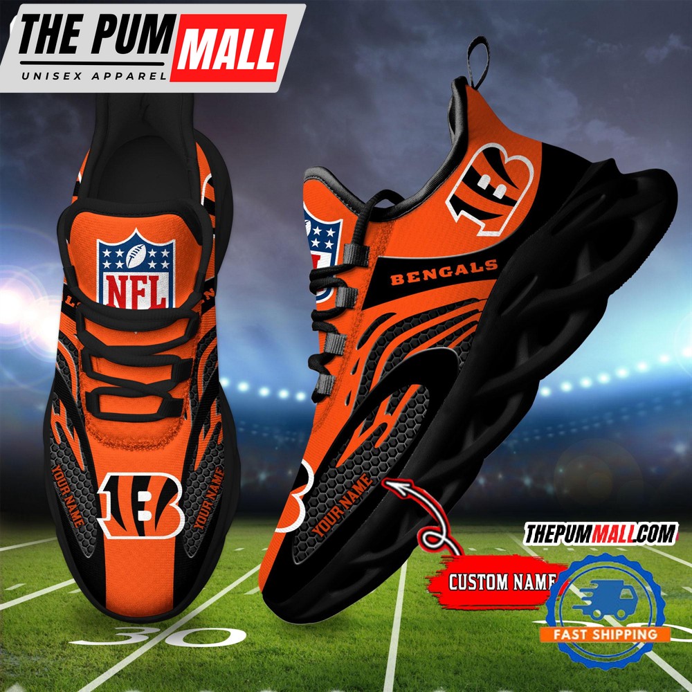 NFL Cincinnati Bengals Football Logo Team New Design Max Soul Shoes Sneaker
