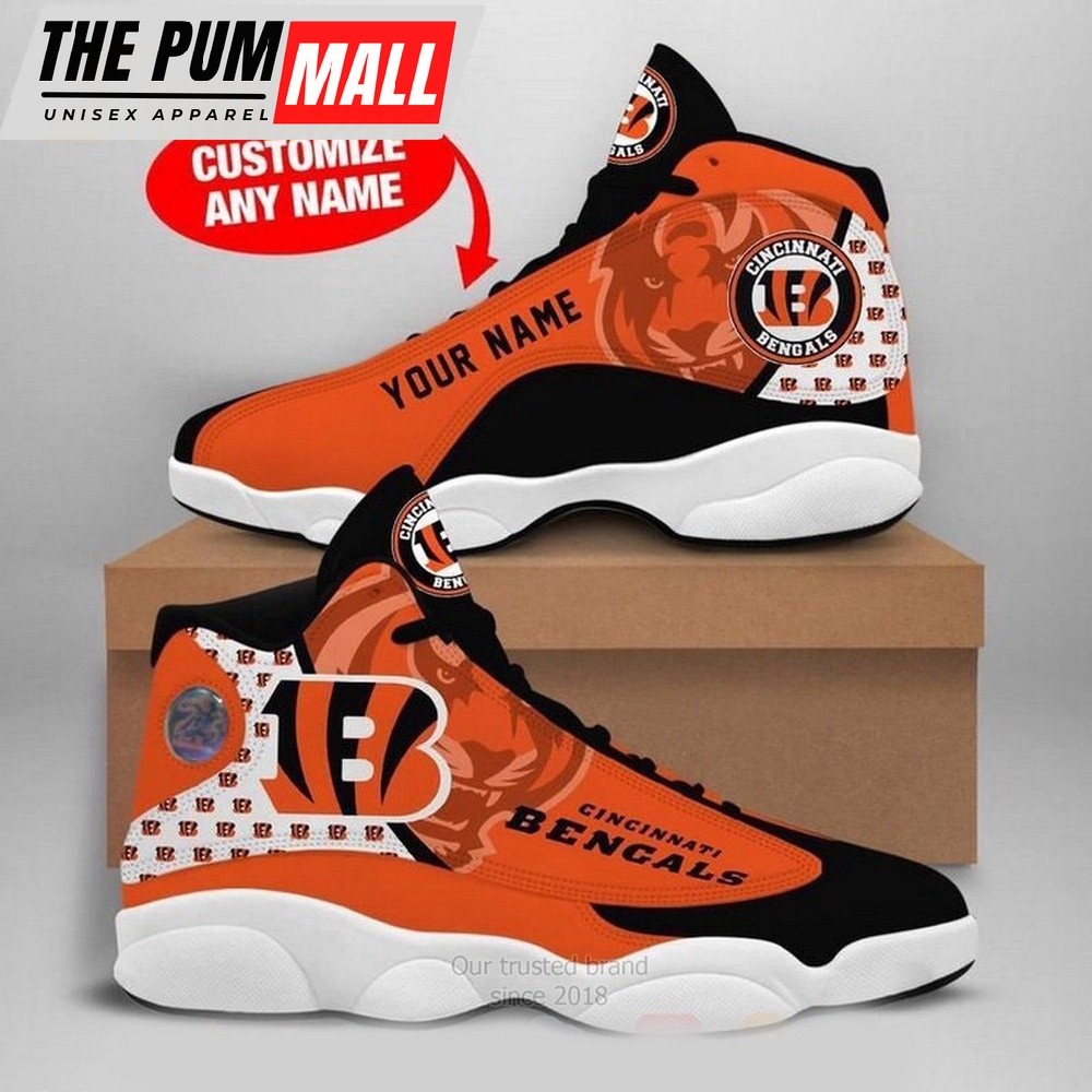 NFL Cincinnati Bengals Football Team Custom Name Air Jd 13 Shoes