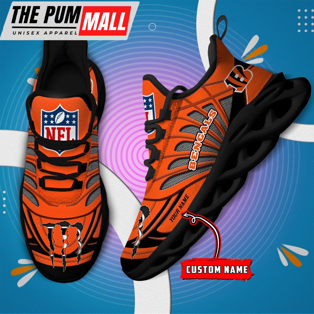 NFL Cincinnati Bengals Football Team Design Max Soul Shoes