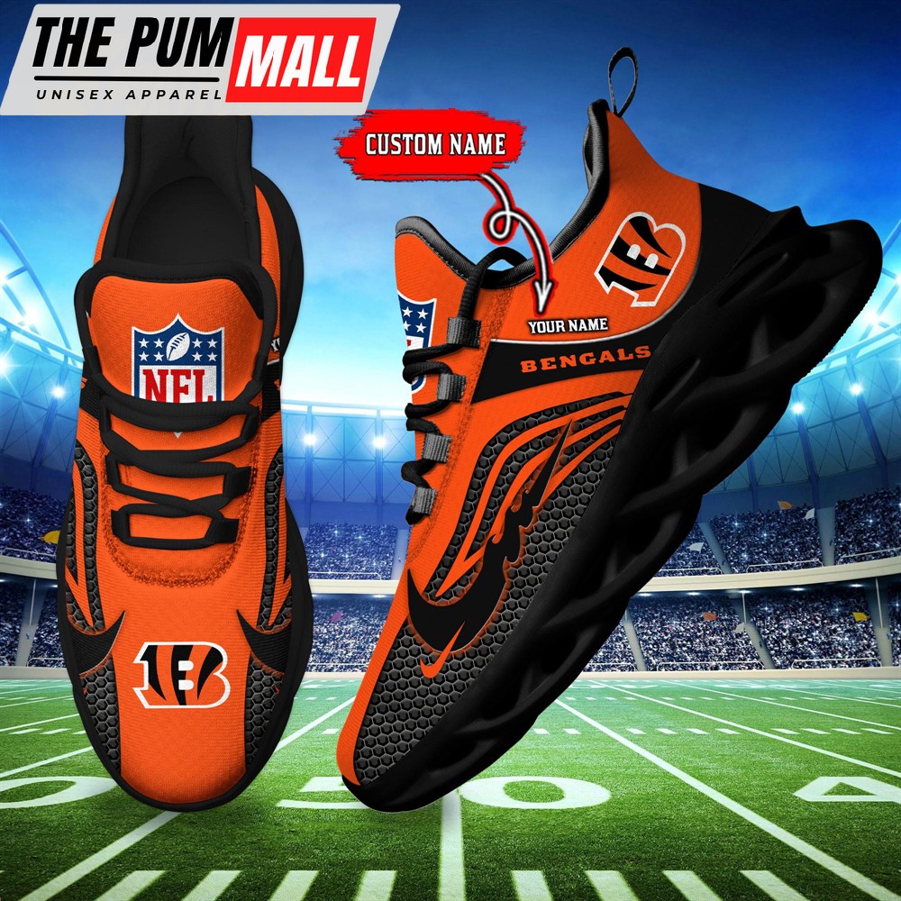 NFL Cincinnati Bengals Football Team New Design Max Soul Shoes Sneaker