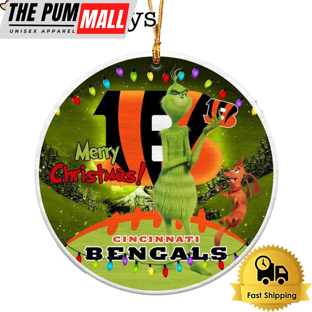 NFL Cincinnati Bengals Funny Grinch Merry Christmas Ornaments Limited Edition