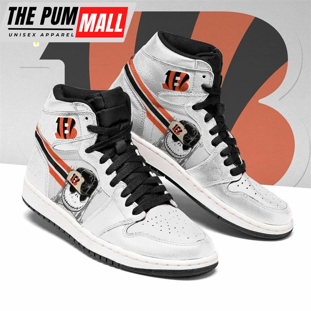 NFL Cincinnati Bengals Jack Skellington Air Jd 1 High Sneakers