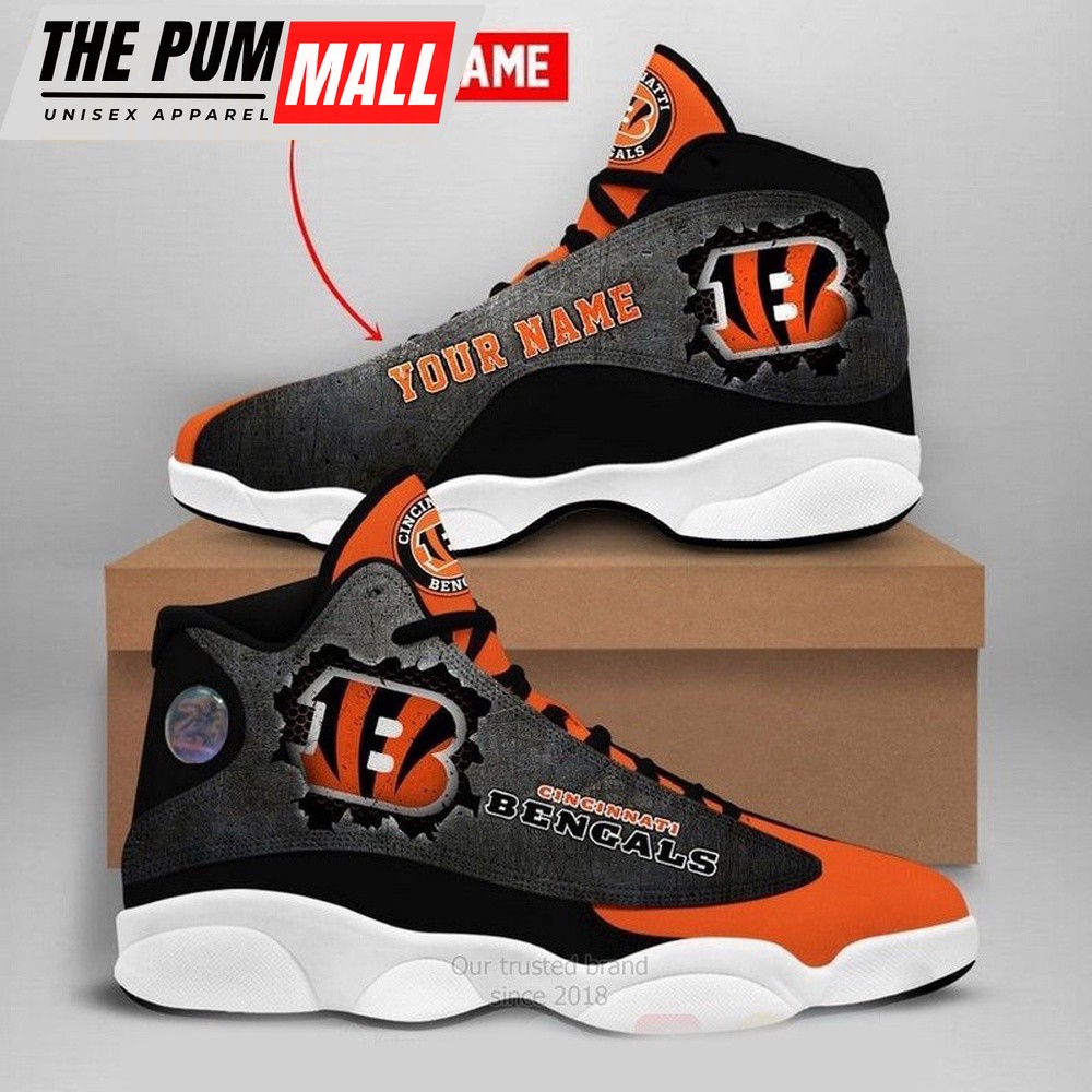 NFL Cincinnati Bengals Logo Football Team Custom Air Jd 13 Shoes