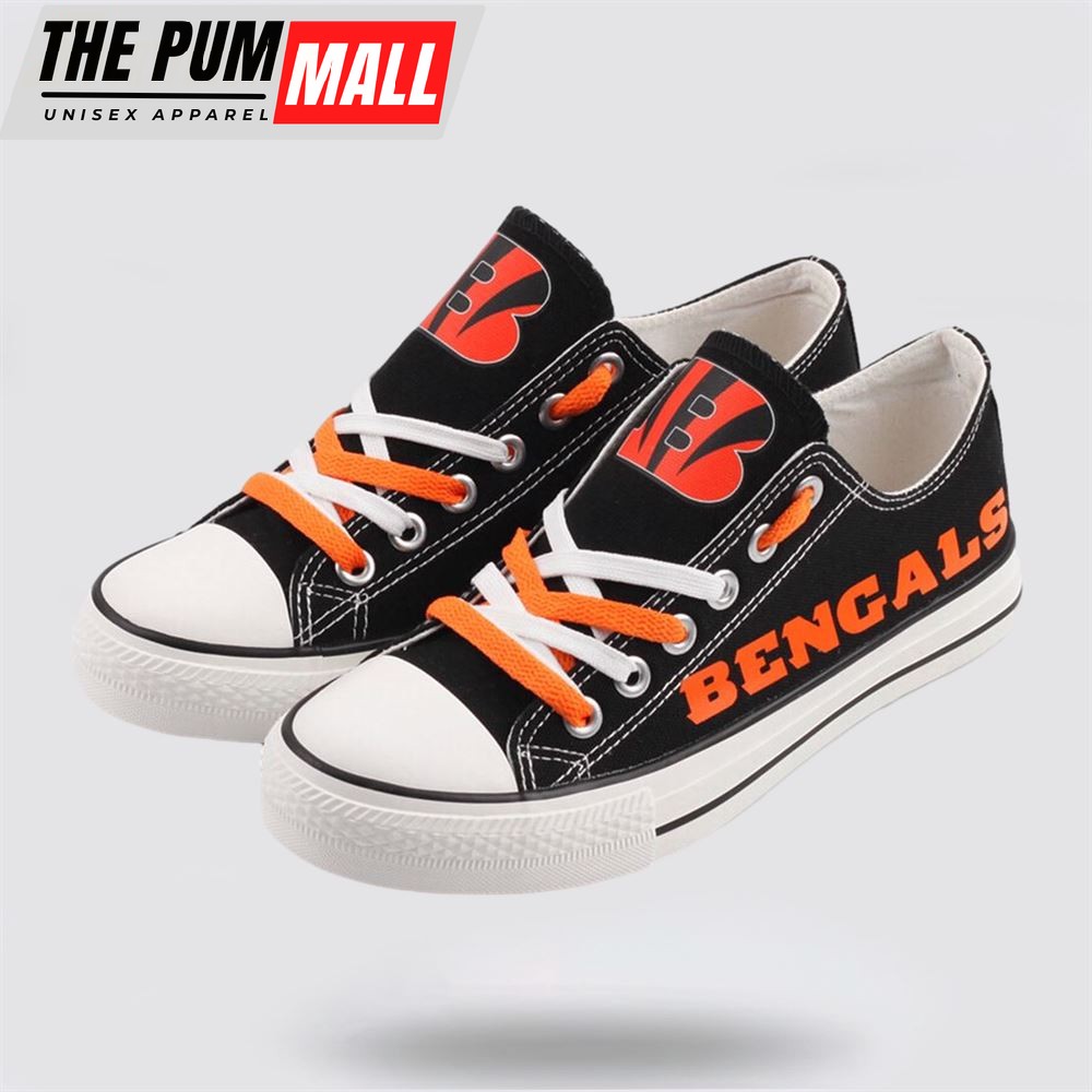 NFL Cincinnati Bengals Low Top Canvas Shoes Sport Sneakers Experience The Perfect Blend Of Style And Performance