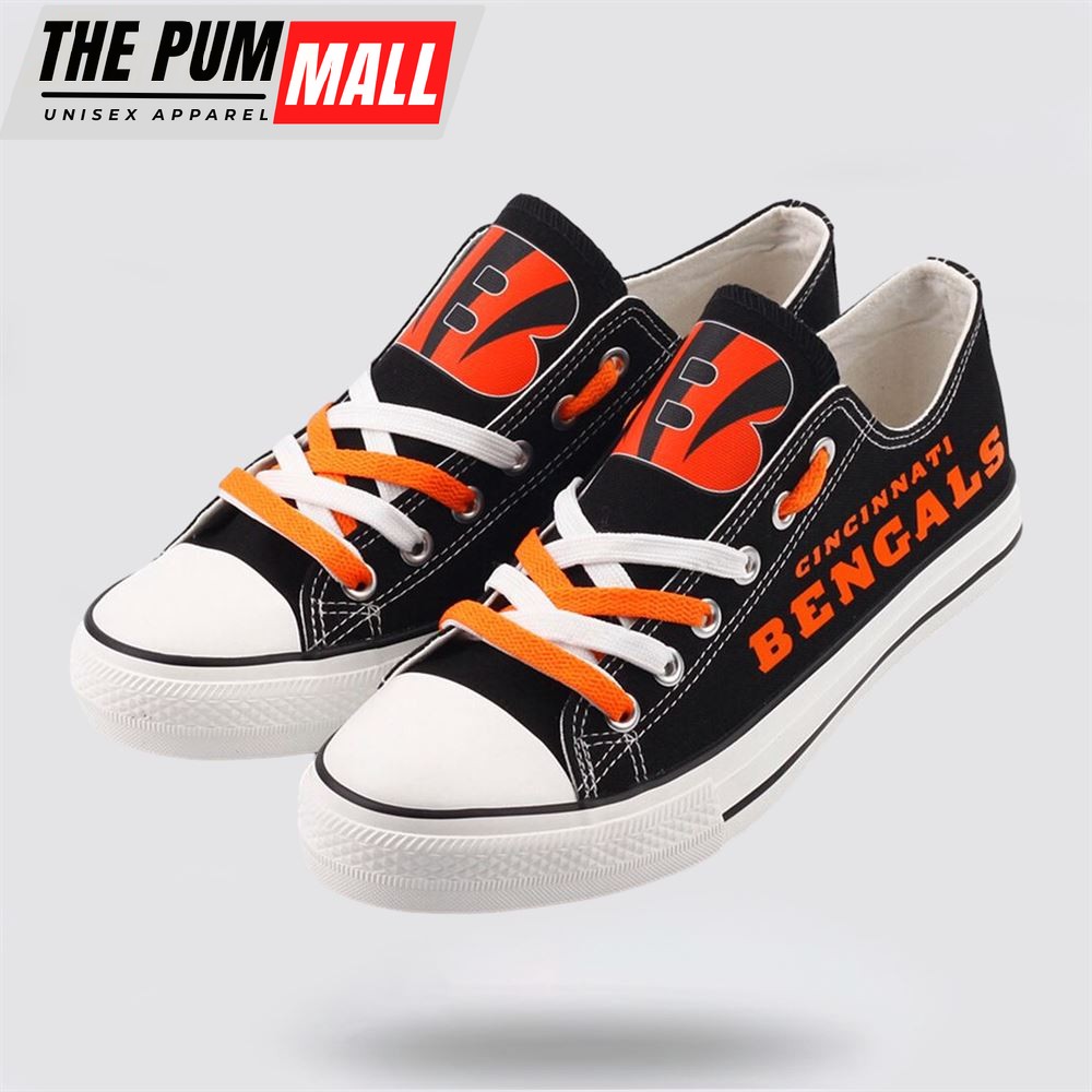 NFL Cincinnati Bengals Low Top Canvas Shoes Sport Sneakers Step Up Your Game With Unmatched Comfort And Support