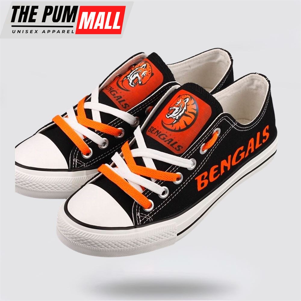 NFL Cincinnati Bengals Low Top Canvas Shoes Sport Sneakers Walk The Talk Of Team Pride With Every Step