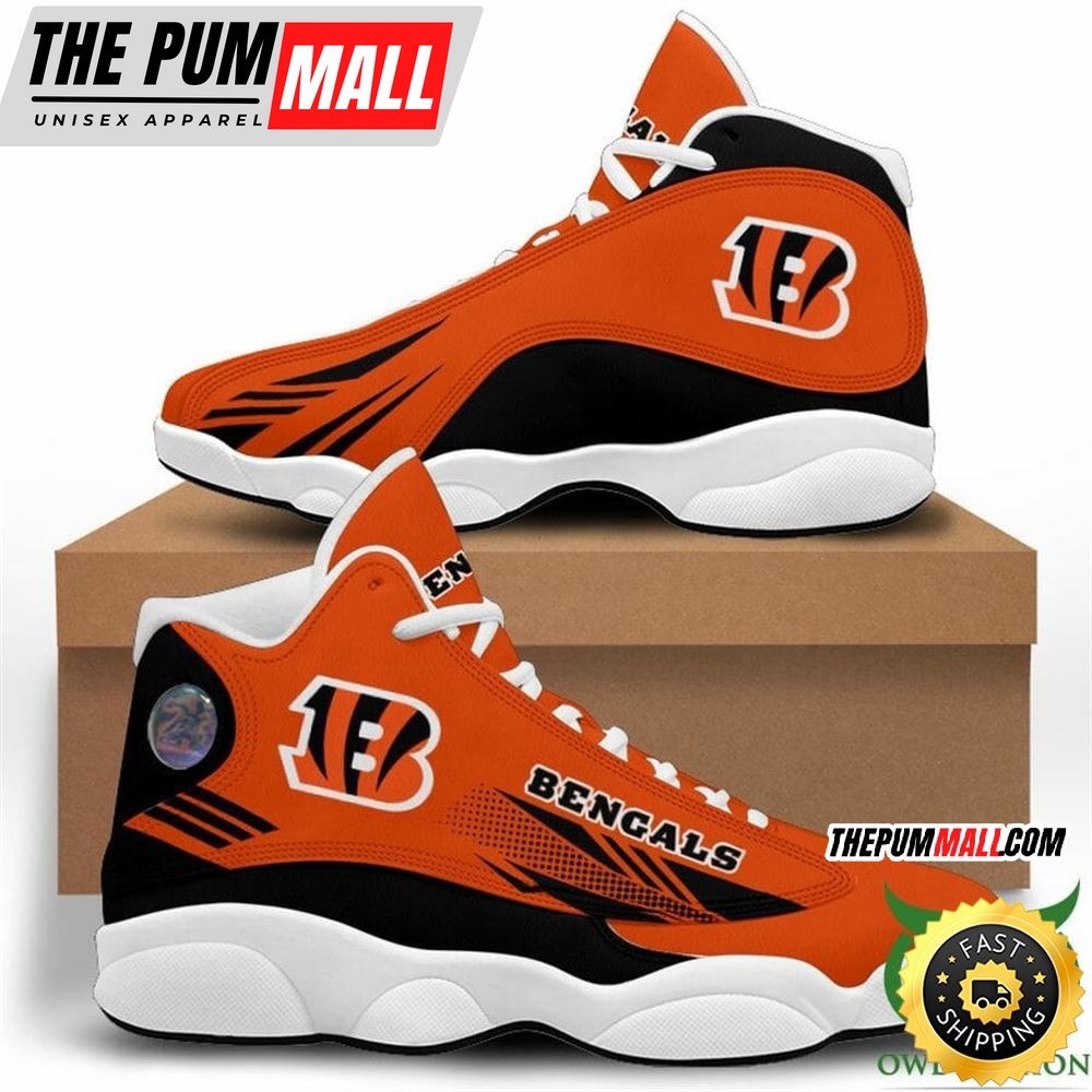 NFL Cincinnati Bengals Orange Black Air Jd 13 Shoes
