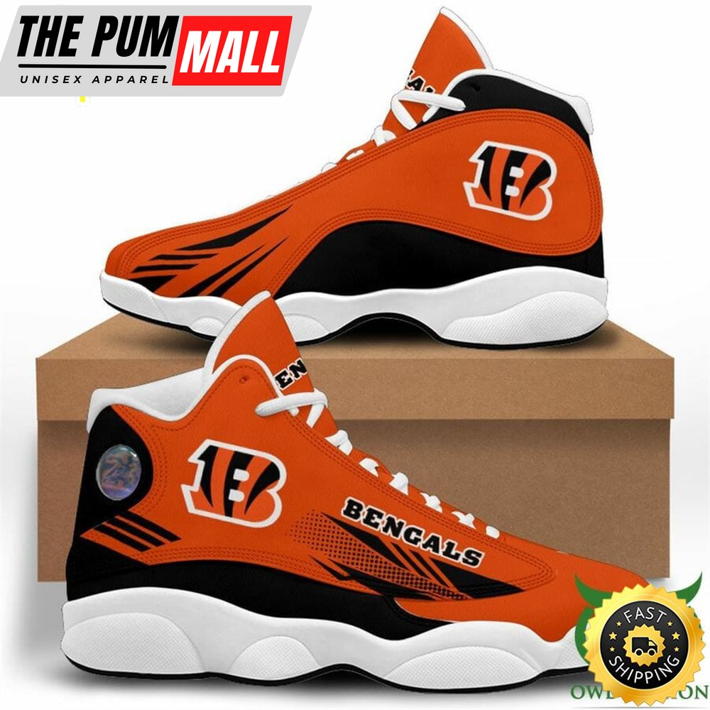 NFL Cincinnati Bengals Orange Black Air Jd 13 Shoes