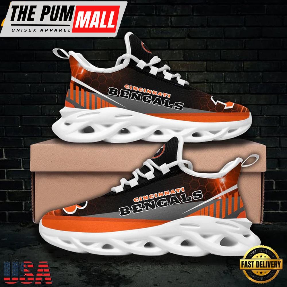 NFL Cincinnati Bengals Pattern Max Soul Shoes, Running Sneakers Shoes, Fan Gifts