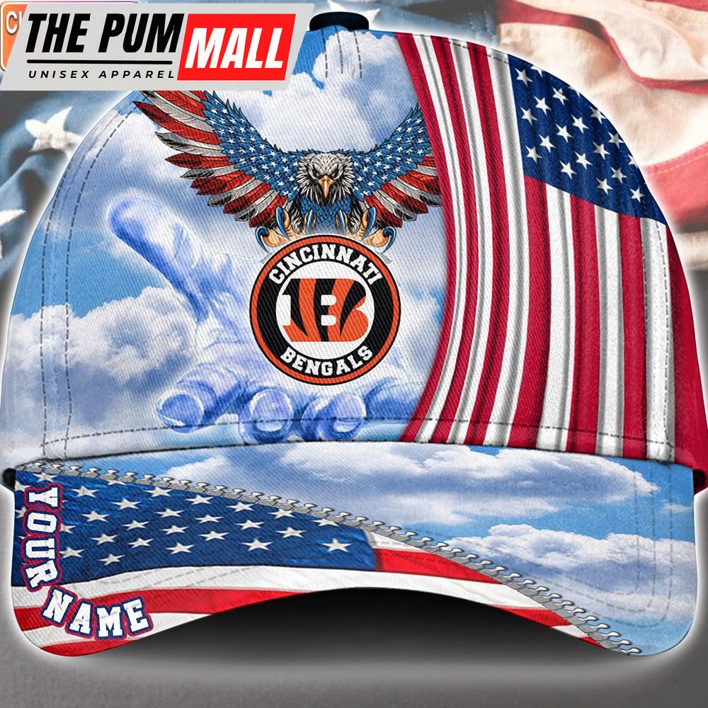 NFL Cincinnati Bengals Special American Flag Veterans Custom Cap