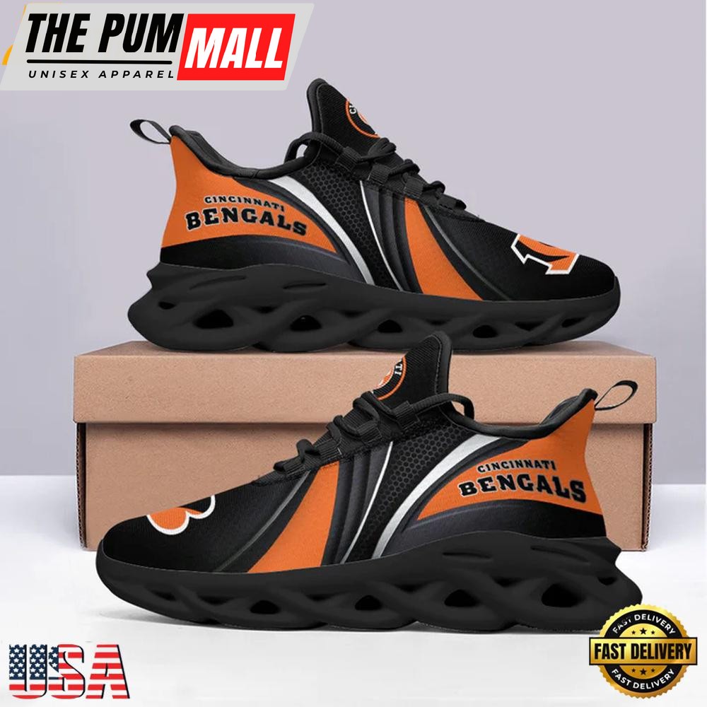 NFL Cincinnati Bengals Team Football Max Soul Shoes, Running Sneakers Shoes, Fan Gifts