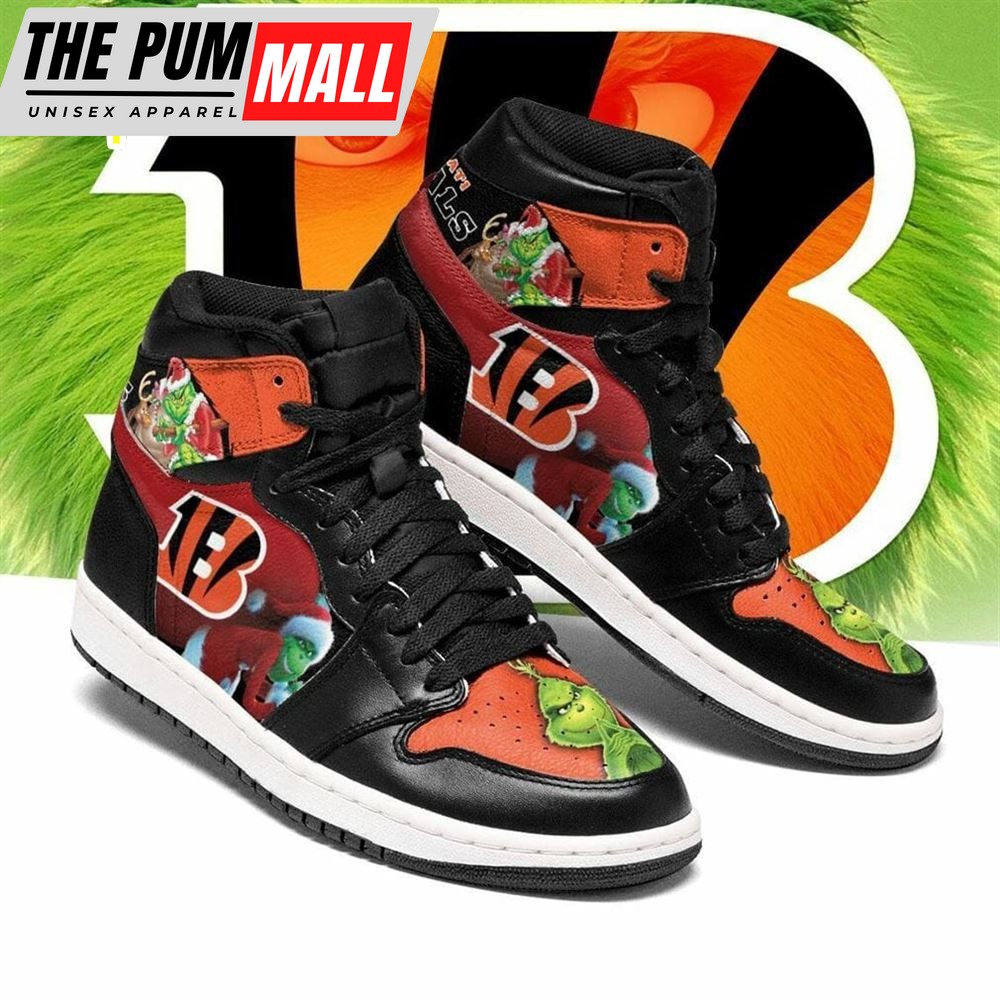 NFL Cincinnati Bengals The Grinch Christmas Air Jd 1 High Sneakers