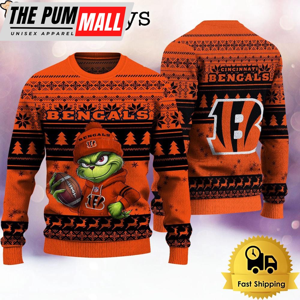 NFL Cincinnati Bengals The Grinch Ugly Christmas Sweater