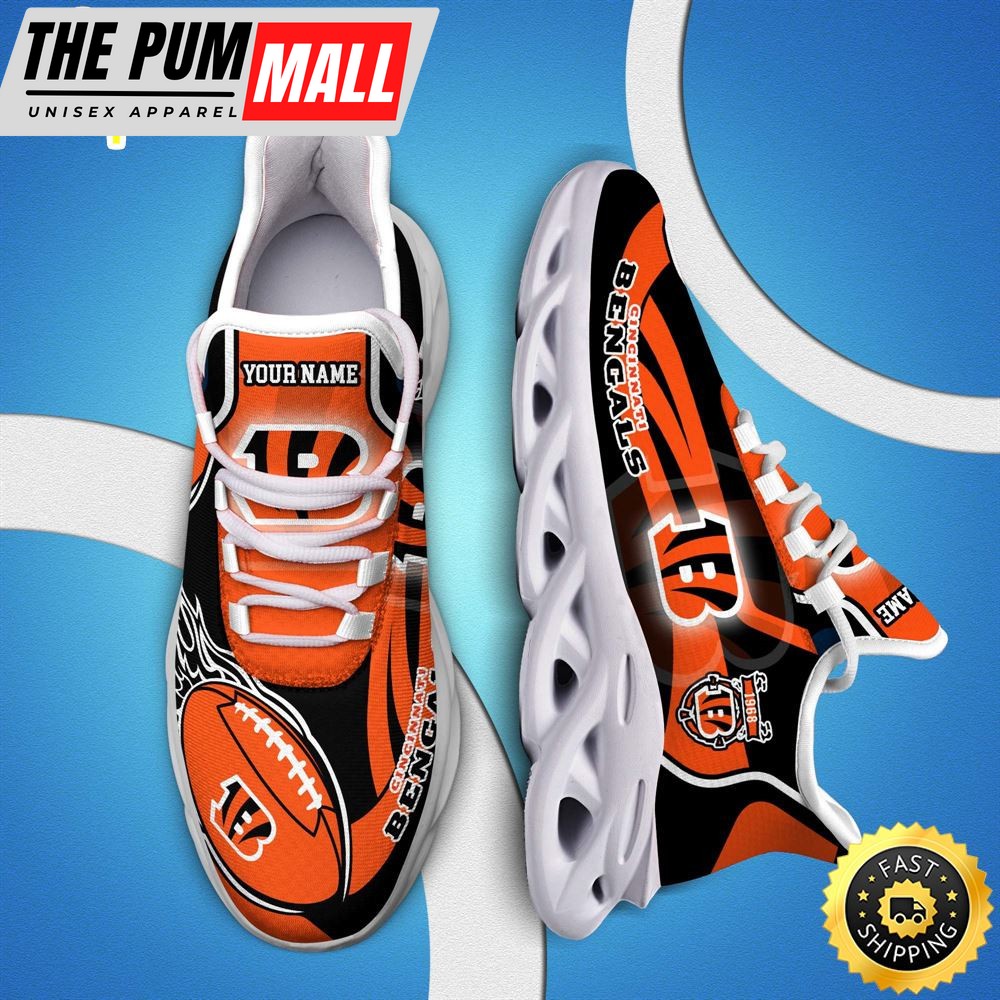 NFL Cincinnati Bengals White C Sneakers Personalized Your Name