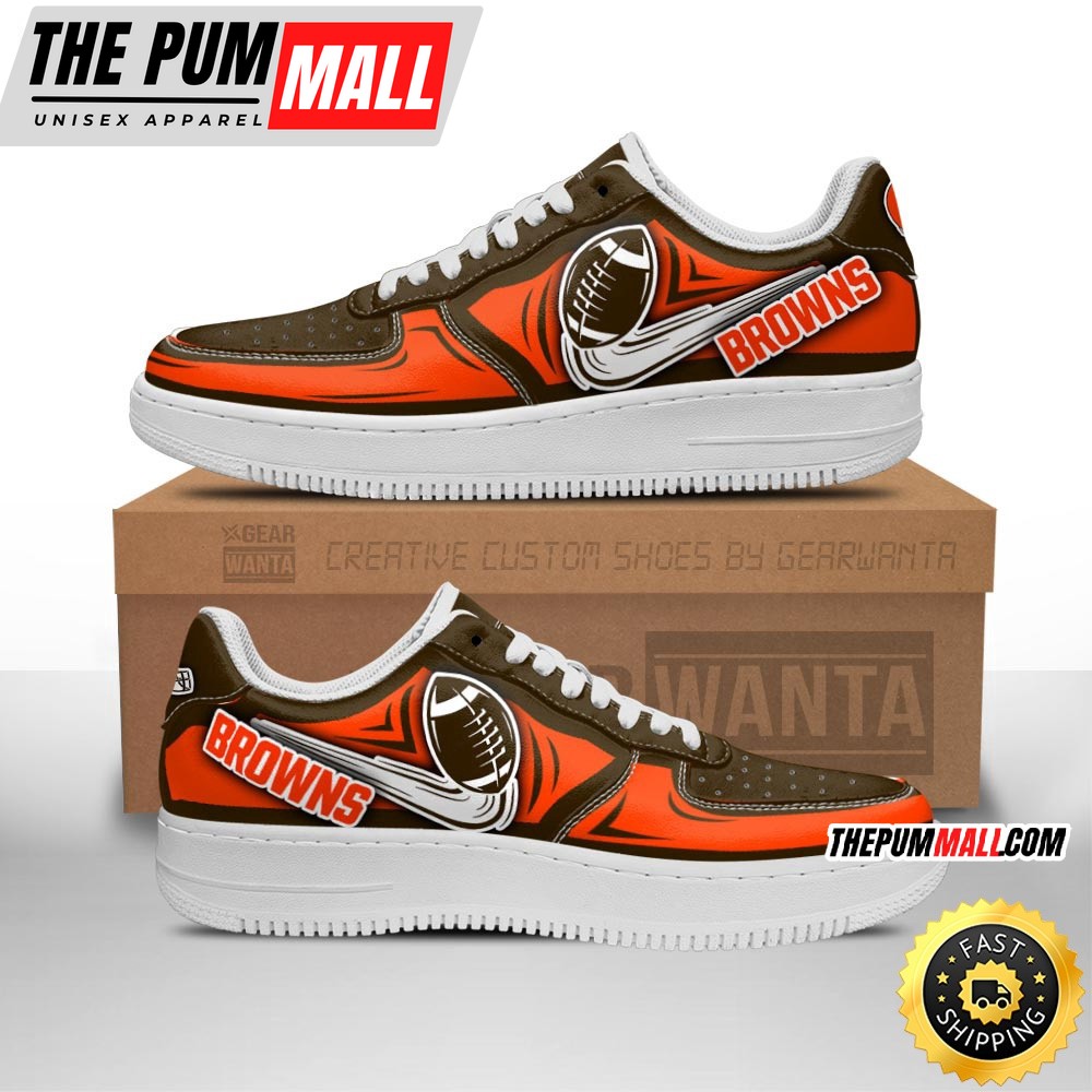 NFL Cleveland Browns Air Force 1 Shoes Football Sneaker Shoes