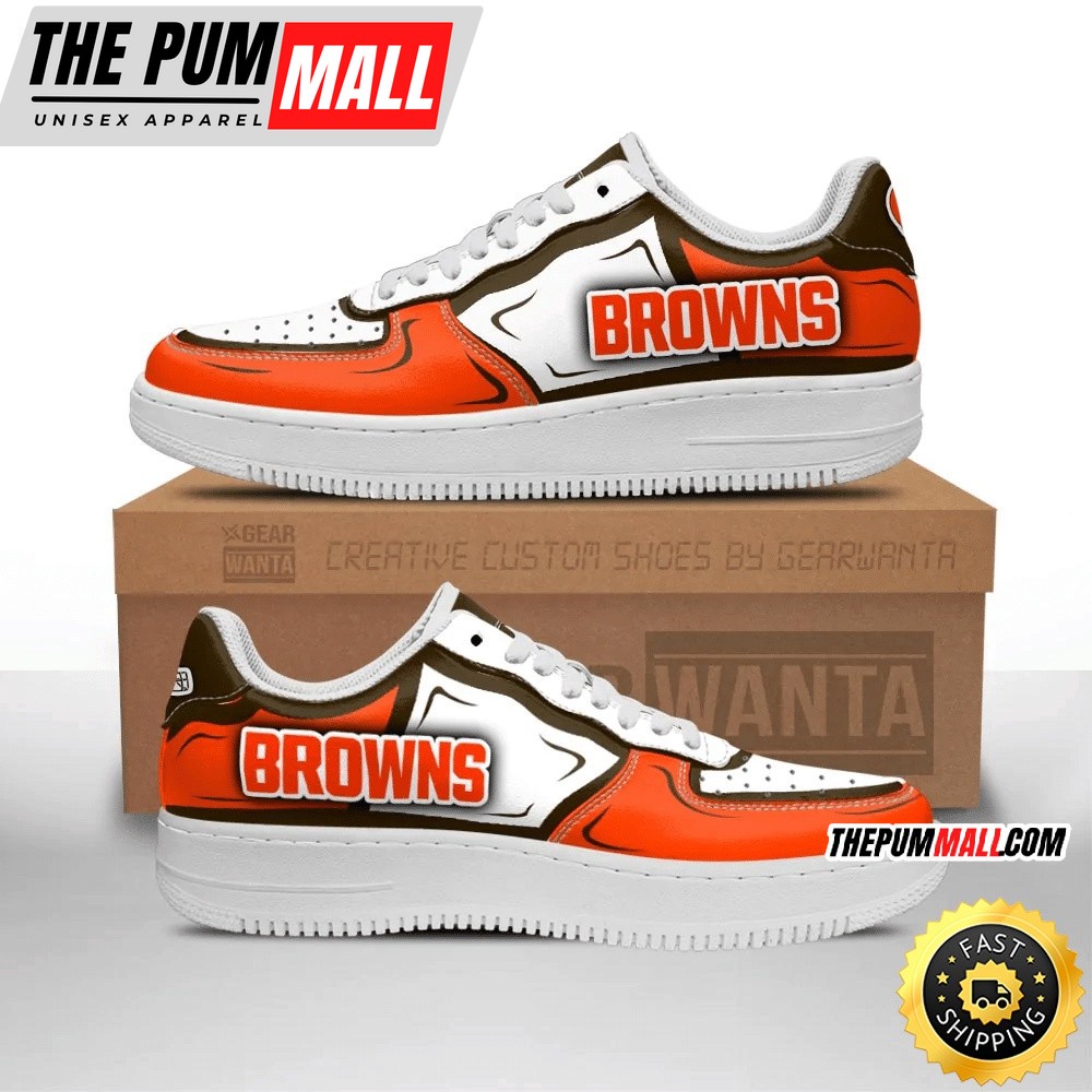 NFL Cleveland Browns Air Force 1 Shoes Football Sports Sneaker Shoes